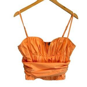 Pretty Little Thing Orange Sherbet Cropped Camisole Top - size 6
